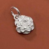 Vintage S925 Sterling Silver Rose Pendant Charms DIY Supplies