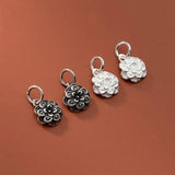 Vintage S925 Sterling Silver Rose Pendant Charms DIY Supplies