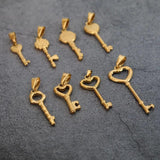 Vintage Heart Key Charms Pendant Necklaces DIY Jewelry Accessories