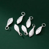 S925 Sterling Silver Leaf Pendant Charms for DIY Necklace
