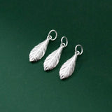 S925 Sterling Silver Leaf Pendant Charms for DIY Necklace