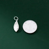 S925 Sterling Silver Leaf Pendant Charms for DIY Necklace