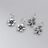 925 Sterling Silver Flower Circle Charms Antique Pendants DIY Jewelry