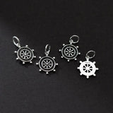 925 Silver Funky Rudder Circle Charms 12mm Necklace Bracelets Pendants