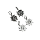 925 Silver Funky Rudder Circle Charms 12mm Necklace Bracelets Pendants