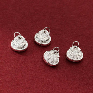 925 Silver Lucky Fish Longevity Lock Charm Good Luck Pendant DIY Jewelry