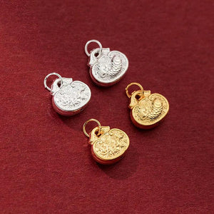 925 Silver Lucky Fish Longevity Lock Charm Good Luck Pendant DIY Jewelry