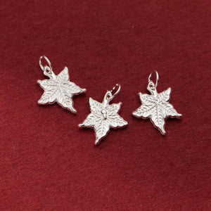 925 Silver Plated Maple Leaves Jewelry Charms DIY Pendants
