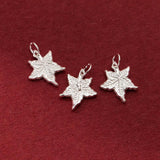 925 Silver Plated Maple Leaves Jewelry Charms DIY Pendants