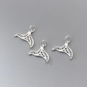 925 Sterling Silver Mermaid Tails Charms Necklace Earrings Pendants DIY