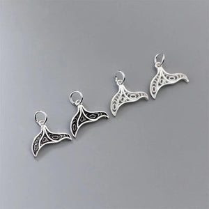 925 Sterling Silver Mermaid Tails Charms Necklace Earrings Pendants DIY