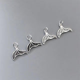 925 Sterling Silver Mermaid Tails Charms Necklace Earrings Pendants DIY