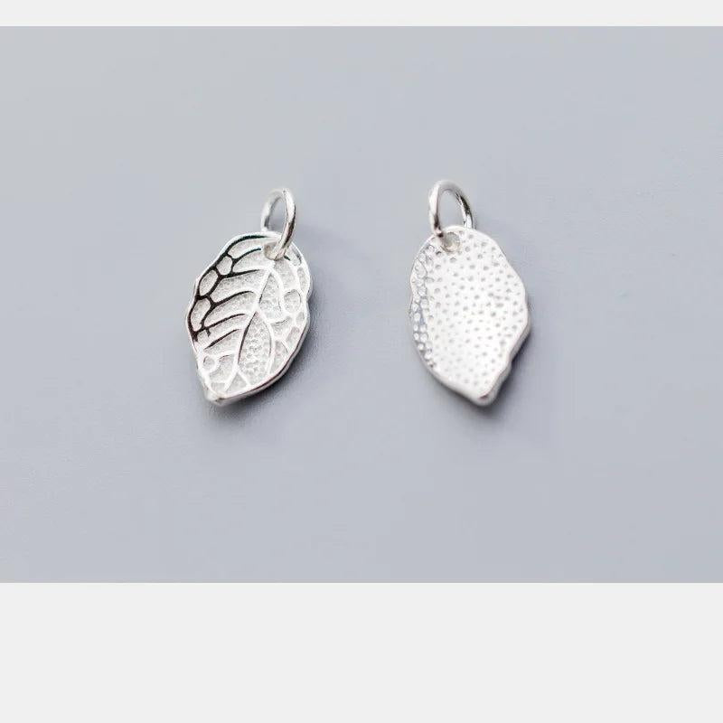925 Silver Leaf Charms Earrings Bracelets DIY Jewelry Findings
