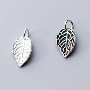 925 Silver Leaf Charms Earrings Bracelets DIY Jewelry Findings