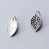 925 Silver Leaf Charms Earrings Bracelets DIY Jewelry Findings