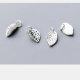 925 Silver Leaf Charms Earrings Bracelets DIY Jewelry Findings