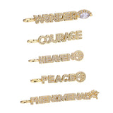 DIY Letter Charms Inlaid Zirconia Rhinestone Pendants