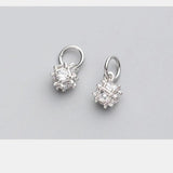 925 Silver Geometry Ziron Dangle Charms for Earrings