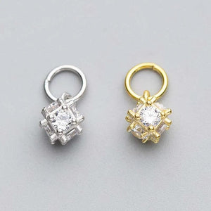 925 Silver Geometry Ziron Dangle Charms for Earrings