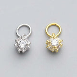 925 Silver Geometry Ziron Dangle Charms for Earrings