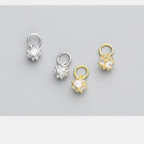 925 Silver Geometry Ziron Dangle Charms for Earrings