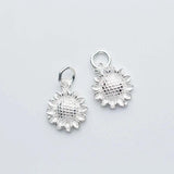 925 Silver Sunflower Charms DIY Jewelry Earrings