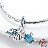 925 Silver Starfish Turtle Pendant for MULA Bracelet