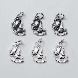925 Silver Horse Charm Necklace Choker Pendant DIY Jewelry Gift