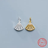925 Sterling Silver Fan-shape Charms Pendant for Jewelry Making