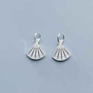 925 Sterling Silver Fan-shape Charms Pendant for Jewelry Making