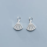 925 Sterling Silver Fan-shape Charms Pendant for Jewelry Making