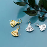 925 Sterling Silver Fan-shape Charms Pendant for Jewelry Making