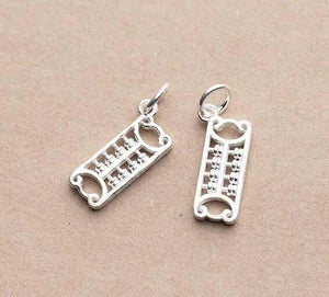 925 Silver Hollow Out Abacus Charms 18mm Silver Pendants DIY Jewelry