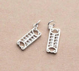 925 Silver Hollow Out Abacus Charms 18mm Silver Pendants DIY Jewelry
