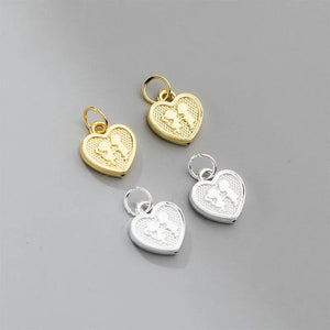 925 Silver Sweet Heart Couple Pendants S925 Kiss Charms DIY Jewelry