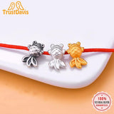 TrustDavis S999 Silver Goldfish Beads Charms For Bracelet or Necklace