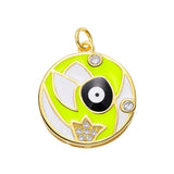 Enamel Evil Eye Pendant Necklace for Crafts Making Jewelry Accessories