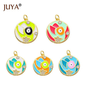 Enamel Evil Eye Pendant Necklace for Crafts Making Jewelry Accessories