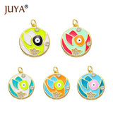 Enamel Evil Eye Pendant Necklace for Crafts Making Jewelry Accessories