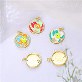 Enamel Evil Eye Pendant Necklace for Crafts Making Jewelry Accessories