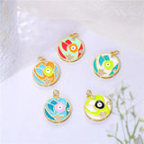 Enamel Evil Eye Pendant Necklace for Crafts Making Jewelry Accessories