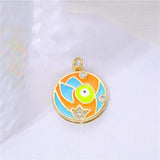 Enamel Evil Eye Pendant Necklace for Crafts Making Jewelry Accessories
