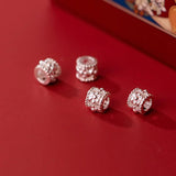 TrustDavis Sterling Silver Sweet Interval Bead Charm DIY Jewelry HY386