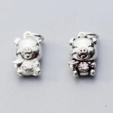 925 Sterling Silver Lucky Pig Charms Pendant for DIY Jewelry Making