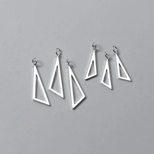 2pcs 925 Silver Women Triangle Charms, Dangle Pendants, DIY Jewelry Findin