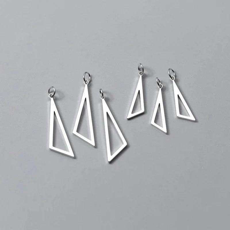 2pcs 925 Silver Women Triangle Charms, Dangle Pendants, DIY Jewelry Findin