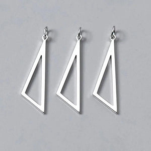 2pcs 925 Silver Women Triangle Charms, Dangle Pendants, DIY Jewelry Findin