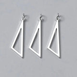2pcs 925 Silver Women Triangle Charms, Dangle Pendants, DIY Jewelry Findin