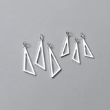 2pcs 925 Silver Women Triangle Charms, Dangle Pendants, DIY Jewelry Findin