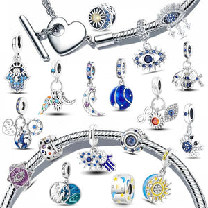 925 Silver Sun Moon Star Charms for Bracelet